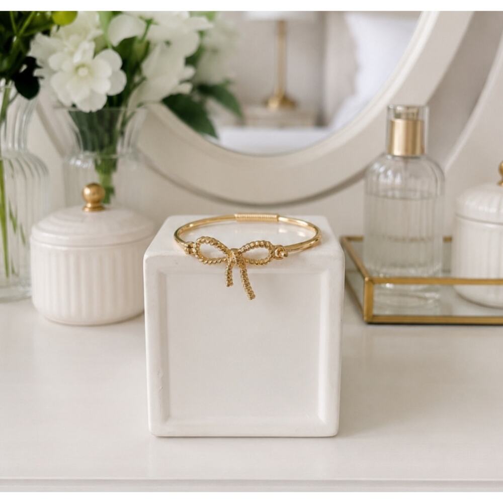 Pomina Gold Bow Bangle Bracelet New